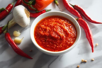Spicy Calabrian pepper sauce in a bowl