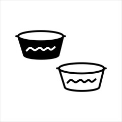 Water basin outline icon. linear style sign for mobile concept and web design. Bath simple line vector icon set. Symbol, logo illustration. Pixel perfect vector graphics