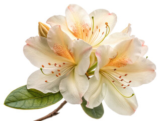 Fototapeta premium Beautiful rhododendron flowers bloom gracefully, showcasing delicate petals and vibrant colors that captivate heart