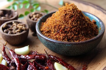 Spicy sesame garlic chutney powder Til Lahsun dip Indian condiment