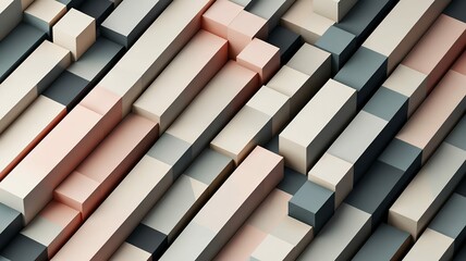 Geometric cube pattern background in muted tones for an isometric and modern 3D illusion