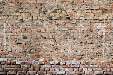 brown background, photo texture of old brick wall