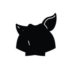Vector flat black silhouette of a pig isolated  Adobe Illustrator Artwork