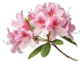 Fototapeta premium Rhododendron flowers bloom beautifully with delicate pink petals and vibrant details, creating stunning display of nature artistry