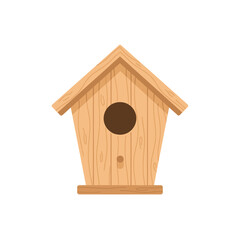 Wooden Birdhouse: A simple yet charming wooden birdhouse, featuring a classic design and a circular entrance hole, ready to welcome its feathered tenants.  
