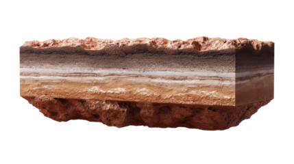 Earth's Layered Profile: A cross-sectional view unveils the intricate layers of the earth, showcasing its geological diversity with rich colors and textures