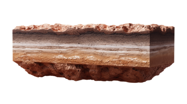 Earth's Layered Profile: A cross-sectional view unveils the intricate layers of the earth, showcasing its geological diversity with rich colors and textures