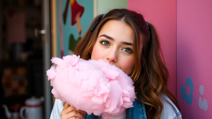 girl wit candyfloss