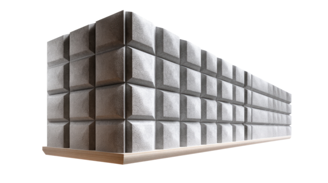Geometric Cube Wall: A modern, abstract display of a gray-toned cube-shaped wall, emphasizing texture and geometric design. A study in contrasts.