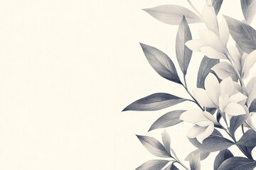 Abstract Gray And White Floral Border Design