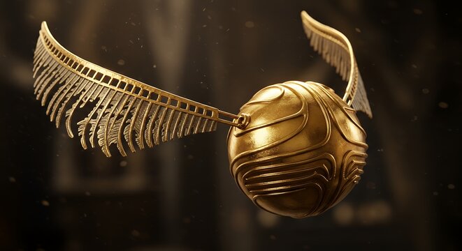 Golden orb with wings