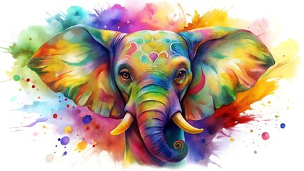 Fototapeta premium abstract colorful background with watercolor painting