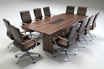 Modern Conference Table and Chairs Set for Executive Meetings