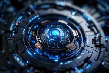 Futuristic Tech Core Abstract Digital Machine
