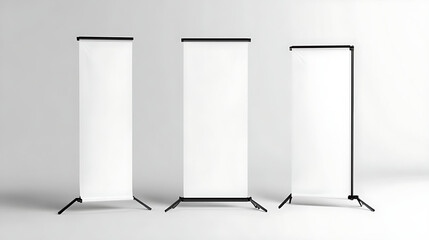 Roll Up Banner Stand Isolated on White Background – Professional Display Mockup

