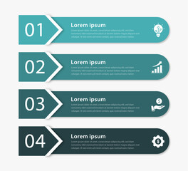 Modern Business Infographic with 4 Sequential Steps