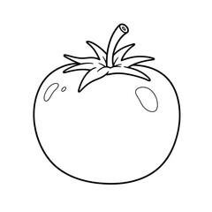Smiling cartoon tomato coloring page, perfect for kids and toddlers to enjoy and learn. This fun and engaging illustration promotes creativity and is suitable for child-friendly projects, activities, 