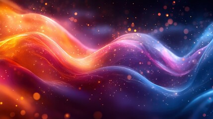 Fototapeta premium Vibrant Abstract Waves of Light and Color A Digital Art Piece