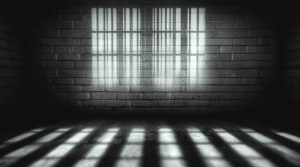 The beam of light hitting the room from the iron-barred window resembles a prison, dungeon or an abandoned building.