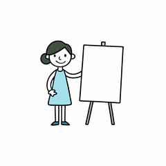 girl with a blank board