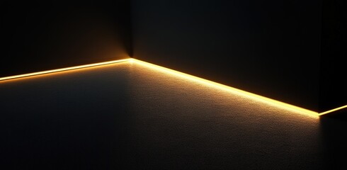 Illuminated Strip Light On Dark Texture
