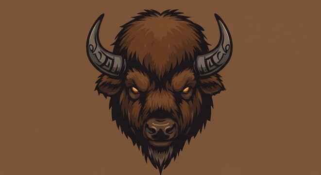 Bison Head Vector Illustration