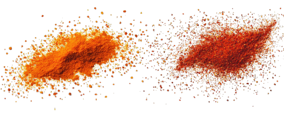 Abstract representation of vibrant orange and red powder textures scattered across a black background. evoking creativity and energy. suitable for artistic or design projects