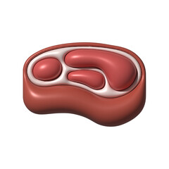 Meat slice icon with 3d