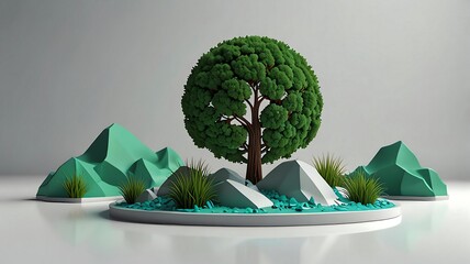 green tree on the earth