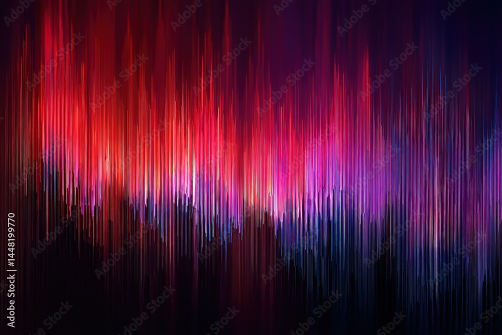 Poster colorful sound wave abstraction with vibrant hues in a dynamic gradient pattern during a digital art