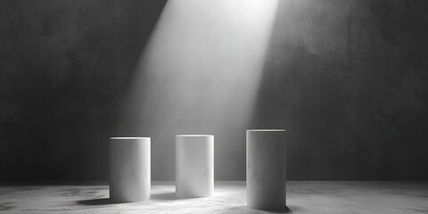 Gray Studio Product Display Cylinders