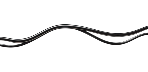 Abstract representation of flowing black lines against a transparent background. showcasing smooth curves and dynamic movement. suitable for graphic design or artistic projects