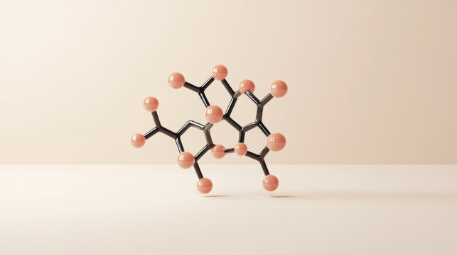Molecule of piperonal, isolated molecular model. 3D rendering