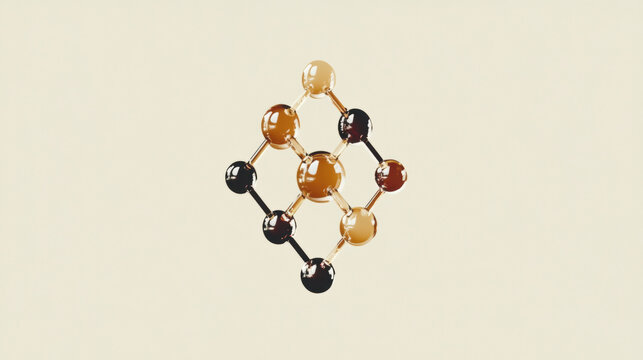 Molecule of piperonal, isolated molecular model. 3D rendering