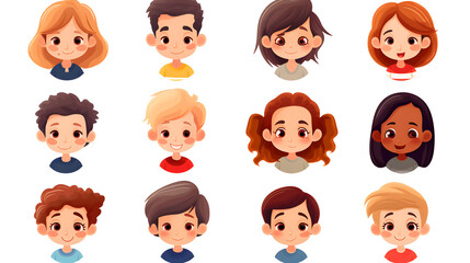 Diverse Collection of Female, Male, and Kids Avatars for ID Purposes