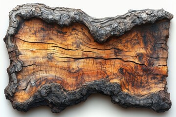 Intricate Charred Wood Slab Natural Texture and Organic Form