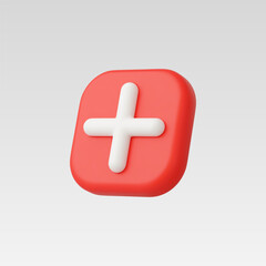 Obraz premium 3d Realistic Add Button vector illustration