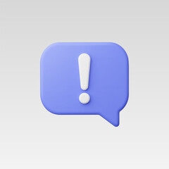 3d Realistic Danger attention icon Vector illustration