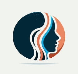 Modern Dual-Silhouette Logo in Negative Space Design