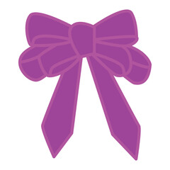 purple ribbon bow with outline