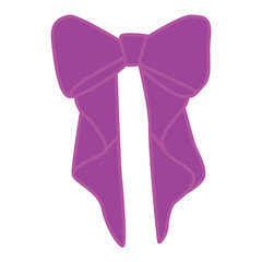 purple ribbon bow with outline