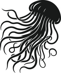 Naklejka premium Vector silhouette of a jellyfish