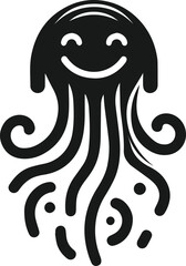 Vector silhouette of a jellyfish