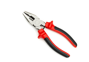 Fototapeta premium Red Pliers Tool Equipment Handwork Instrument Working Isolated White