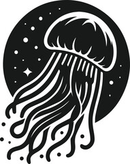 Vector silhouette of a jellyfish