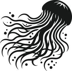 Vector silhouette of a jellyfish © MostAklima