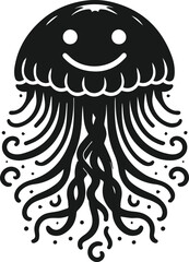 Vector silhouette of a jellyfish