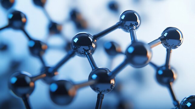 3D Molecular Model Showing Silicon Atom Structure