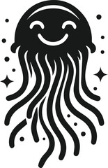 Vector silhouette of a jellyfish