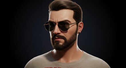 Obraz premium Man wearing sunglasses portrait